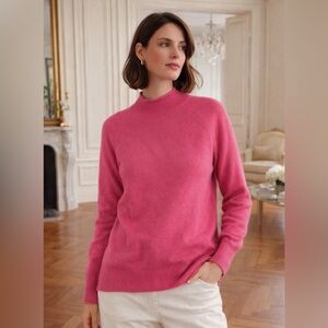 J. Crew Women's Pink Roll Neck Merino Wool Alpaca Super Soft Yarn Sweater Size S